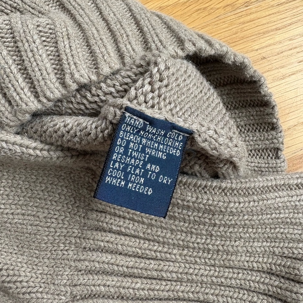 Vintage Polo Ralph Lauren Sweater, Medium Oatmeal Beige Knit, 100% Cotton. - Picture 7 of 8